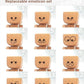 🔥Charming Little Swaying Wooden Figure & 12PCS Magnetic Expressions