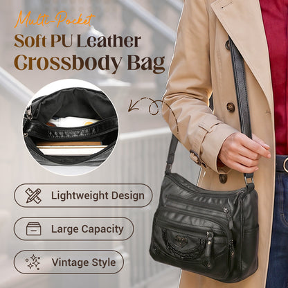 💐50% OFF! 🔥🎁Women's Soft PU Crossbody Bag – Multiple Pockets for Perfect Organization 👜🔑【Limited Offer】