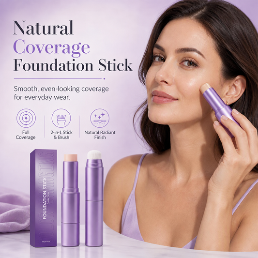 💄✨ 2-in-1 Color Changing Foundation Stick | Skin Tone Matching Cream Foundation Stick for Flawless Makeup