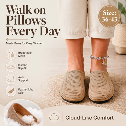 🎁2026 New Arrivals 50% OFF💥Women's Breathable Knit Slip-On Mules – Lightweight & cushioned – Easy on/off, perfect for casual days or quick errands – airy and comfy 🌸
