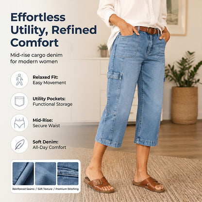 👖 50% RABATT! 🌸 Women's Casual Stretchy Cropped Denim Pants – Comfortable & versatile – Perfect for casual days, summer outings or office chic – breathable and stylish ✨🌿