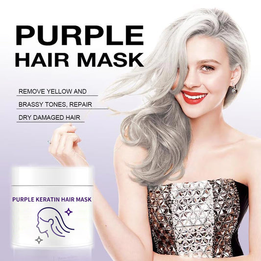 🎁✨Hot sale🔥Purple Keratin Hair Mask - Locks Color & Neutralizes Brass & Yellow Tones