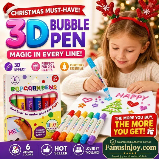 🔮Magic Pen – Draw 3D with one stroke!🎄 DIY Bubble Popcorn Drawing Pens 🔥