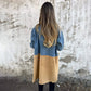 🌸Spring Revamp🌸Mid-Length Trench Coat with Denim Jean Stitching - Perfect for Spring!