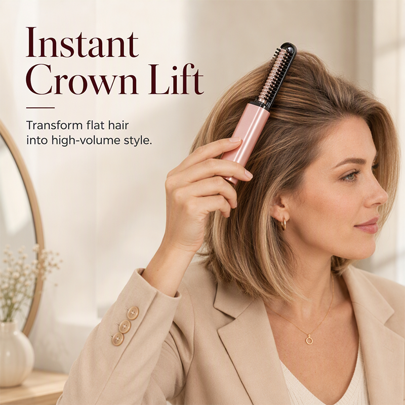 ✨Portable Wireless Mini Hair Styler with Comb – More Volume & A Naturally Full Look