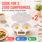 🍳Hot Sale 🔥 Dual Cavity Microwave Egg Poacher, Oil‑Free Quick Breakfast Egg Cooker, Food‑Safe Double‑Slot Egg Steamer for Fast Home Morning Meal Prep