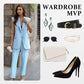 Women’s Stylish Sleeveless Blazer & High-Waisted Pants Set