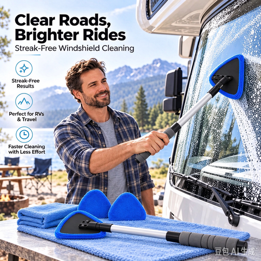 ⏳Time-Limited Special⏰Dual Magnetic Car Window Cleaner | Streak-Free Cleaning Kit for Car Glass 🛡️💪