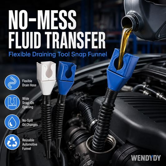 🔧 Flexible Oil Drain Funnel – Bendable Reusable Fluid Transfer Tool for Automotive Maintenance