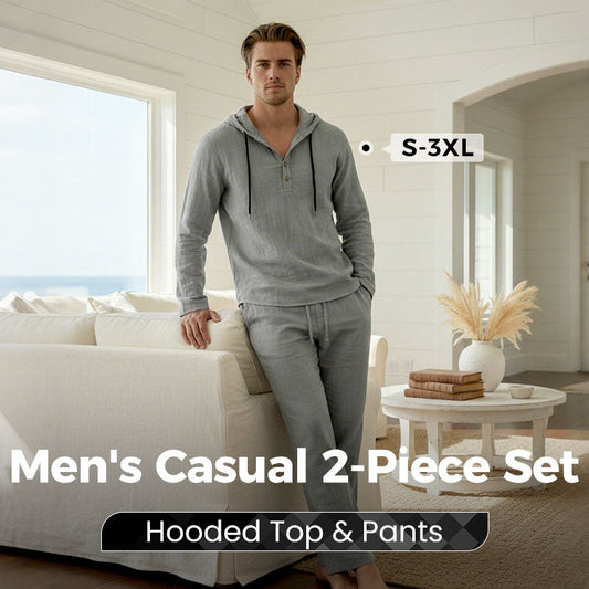 📢📢49% OFF !Men's Hooded Casual Loose Top & Pants 2-Piece Set