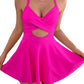 💎 50% OFF! 💎 Women's Cutout One Piece Skirt Swimsuit – V-Neck, Tummy Control & Flirty Cutouts 🩱✨
