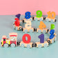 🚗🔤50% OFF 🔥HOT SALE - Numbers And Letters Magnetic Train Puzzle Wooden Toy Car