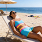 🌼Color Block Patchwork Nylon Sporty 3-Piece Bikini Set - High Waisted & Tummy Control Swimsuit👙🌈