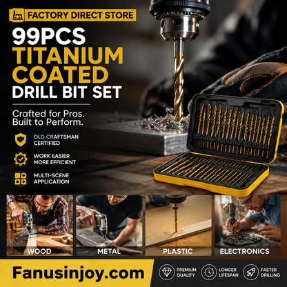 🏭✨ Factory Outlet – 50pc Titanium Drill Bit Set 🔩⚡🧰
