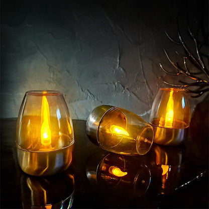 Solar Power Tea Lights Outdoor Flameless Flicker IP65 Waterproof Table Lamp LED Candles with Dusk to Dawn Sensor for Lantern Garden Camping Party Home Decorations Warm Color