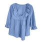 🎁 Hot Sale 49% OFF 🔥Women's 3/4 Sleeve Tie Front Ruffle Tiered Shirts