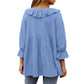 🎁 Hot Sale 49% OFF 🔥Women's 3/4 Sleeve Tie Front Ruffle Tiered Shirts