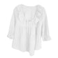 🎁 Hot Sale 49% OFF 🔥Women's 3/4 Sleeve Tie Front Ruffle Tiered Shirts