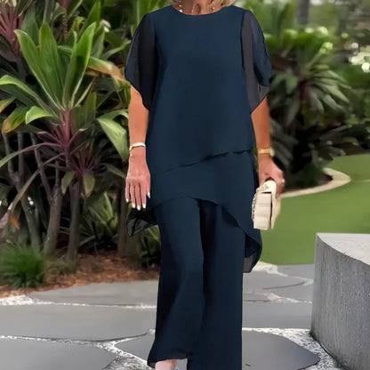 🔥2025 HOT SALE 50% OFF🔥Charming Irregular Top & Wide Leg Pants Set