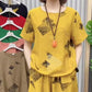 Buy 2 Get Free Shipping💖Women's Printed Short-Sleeved Top & Cropped Pants Set