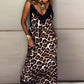 Women's V-neck Suspender Printed Hollow Casual Dress