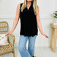 Casual Loose-Fit Solid Color Sleeveless Top