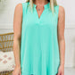 Casual Loose-Fit Solid Color Sleeveless Top