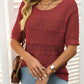 🎉Hot Sale 49% OFF🎉Women's Round Neck Hollow Knit Crochet Short Sleeve Sweater
