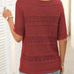 🎉Hot Sale 49% OFF🎉Women's Round Neck Hollow Knit Crochet Short Sleeve Sweater