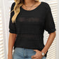 🎉Hot Sale 49% OFF🎉Women's Round Neck Hollow Knit Crochet Short Sleeve Sweater