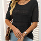 🎉Hot Sale 49% OFF🎉Women's Round Neck Hollow Knit Crochet Short Sleeve Sweater