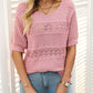 🎉Hot Sale 49% OFF🎉Women's Round Neck Hollow Knit Crochet Short Sleeve Sweater