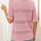 🎉Hot Sale 49% OFF🎉Women's Round Neck Hollow Knit Crochet Short Sleeve Sweater