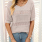 🎉Hot Sale 49% OFF🎉Women's Round Neck Hollow Knit Crochet Short Sleeve Sweater