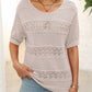 🎉Hot Sale 49% OFF🎉Women's Round Neck Hollow Knit Crochet Short Sleeve Sweater