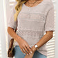 🎉Hot Sale 49% OFF🎉Women's Round Neck Hollow Knit Crochet Short Sleeve Sweater