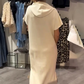 🔥Factory Direct Sales🔥Women’s Solid Short-Sleeve Hooded Long Dress