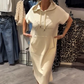 🔥Factory Direct Sales🔥Women’s Solid Short-Sleeve Hooded Long Dress