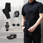 Men's Monochrome T-Shirt with Half Zipper