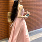 Sweet Square Neck Waist-Cinching Strap Dress