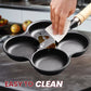 🍳 50% OFF NOW! 🔥 4-Cup Cast Iron Egg Frying Pan - Non-Stick & Even Heating, Perfect for Breakfast Sandwiches or Pancakes 🥪✨