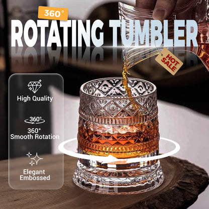 🔥360° Rotating Whiskey Glass Tumbler