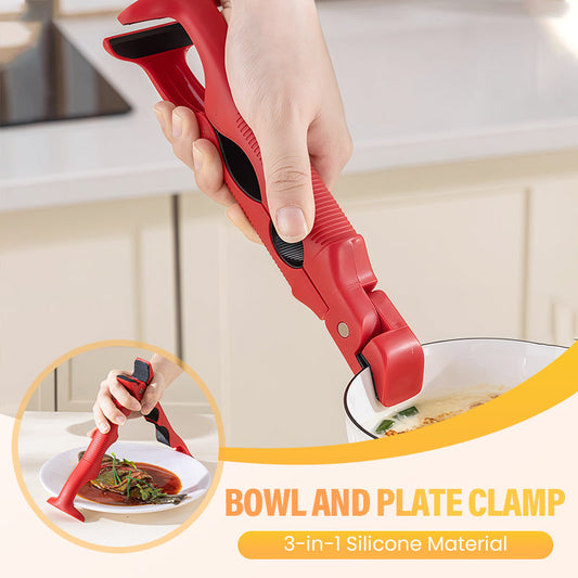 🍽️ 3-in-1 Silicone Bowl & Plate Clamp | LAST DAY 50% OFF!! | Non-Slip Grip for Food Storage & Transport | Final Chance Kitchen Helper Gift 🎅✨