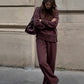 🎁2026 New Arrivals 50% OFF💥High-Neck Side-Zip Sweatshirt & Pants Set 👚👖