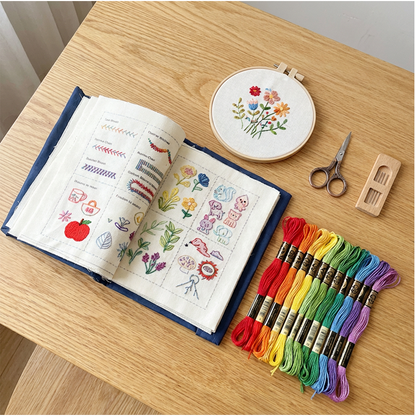 🔥NEW YEAR SALE💝DIY Embroidery Stitch Practice Book Kit🌈Beginner-Friendly💕