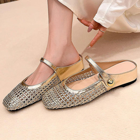 📢📢50% OFF !!!⏰Women's Woven Square-Toe Mary Jane Mules