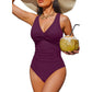 🥳2026 HOT SALE🥳💞50K+ SOLD!👵🏖️ 49% OFF! Women's One-Piece Swimsuit – Tummy control ruching, elegant twist-front. Wide straps stay put, no digging. Quick-dry fabric. Perfect for pool or beach. 🌊💕
