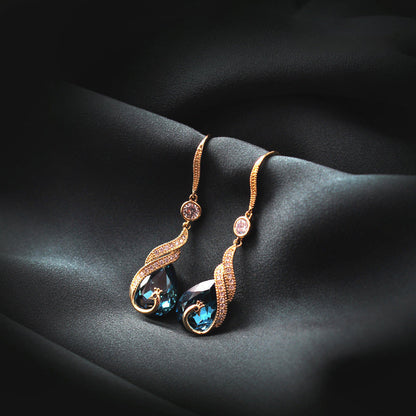 ✨ LIMITED-TIME 50% OFF! 🦚 Phoenix Earrings – Peacock Design, CZ Gems, Lightweight, Gift 🎁