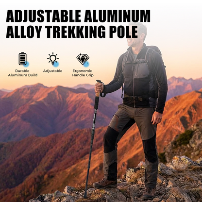 ✨ Adjustable Aluminum Alloy Trekking Pole – Durable, Shock-Absorbing, Lightweight