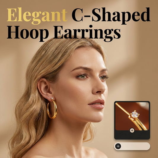 💫50% OFF NOW✨Women's Chic Tapered C‑Shaped Hoop Earrings‑Light‑Weight Daily Jewelry